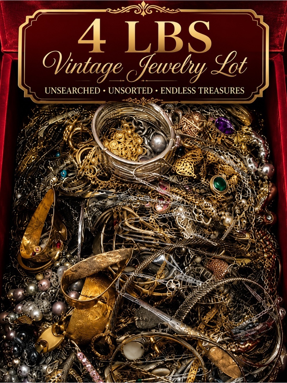 4 LB Jewelry Lot | 2 LB Organic Pulls + 2 LB Curated Wearable Mix